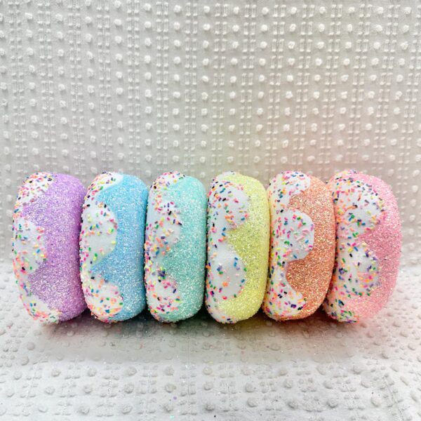 Jumbo Pastel Glitter Faux Donut, Candyland Christmas Decor